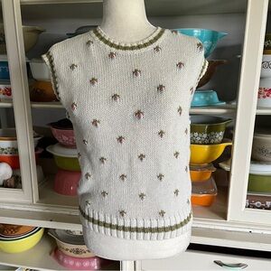 Vintage Russ Petites Floral Sweater Vest - Size Small